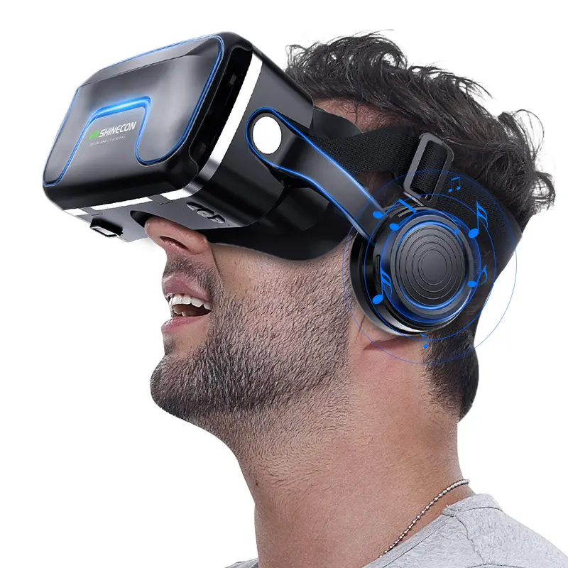 VRshinecon G04EA VR Scatola Aggiornata di Realtà Virtuale HD Smart Occhiali Mobile 3D Occhiali auricolare per 4.0-6 Pollici smartphoneSmartphone