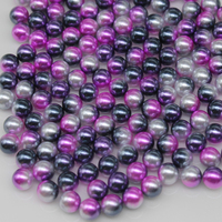 4/5/6/8MM perles de sirène dégradées perles acryliques rondes ABS sans trou pour bricolage bijoux bracelet artisanat sans trou