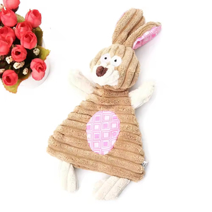 Corduroy Factory Wholesale Durable Cute Eco Friendly Luxury <b>Squeaky</b> Cute Rabbit Hippopotamus Plush Dog Chew Toy - Product Image 1