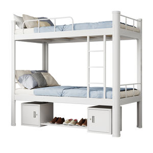 Hot verkopende Amerikaanse stijl stapelbed (tweepersoons/full <span class=keywords><strong>size</strong></span>), ruimtebesparend metalen frame met opbergruimte voor slaapkamer of school - Product Image 4