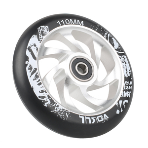 Échantillon Gratuit Roues d'Usine OEM ODM <span class=keywords><strong>Pas</strong></span> Chères pour <span class=keywords><strong>Trottinette</strong></span> Stunt, Pièces de <span class=keywords><strong>Trottinette</strong></span> 110mm, Roues en PU à Rebond Élevé avec Noyau en Aluminium, Roulements ABEC-9, Noires - Product Image 2
