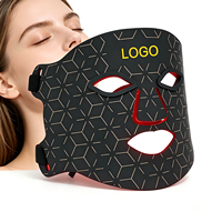 Masque facial et cervical en silicone LED professionnel personnalisé à 7 couleurs, thérapie par lumière rouge, bleue et infrarouge 850 nm, masque en silicone de qualité alimentaire