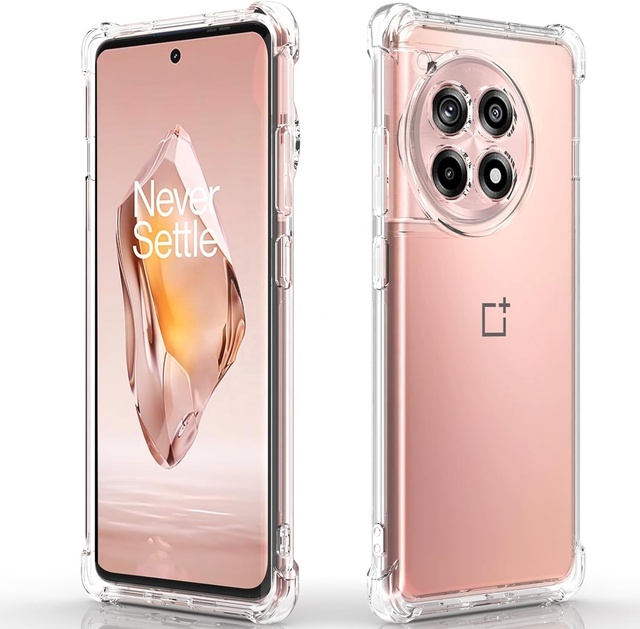 OnePlus 12R/Ace 3 Clear TPU Case Military-Grade Protection Four Corners Transparent Design 1.5mm Thick Mobile Phone Cover