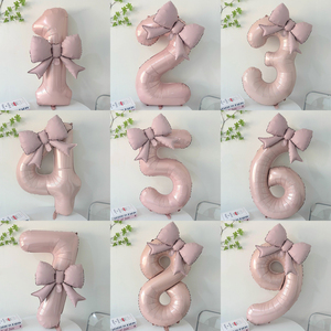 Combo <span class=keywords><strong>de</strong></span> Globos <span class=keywords><strong>de</strong></span> Número 0-9 con Lazo Rosa Coqueta para Decoración <span class=keywords><strong>de</strong></span> Fiesta <span class=keywords><strong>de</strong></span> Cumpleaños <span class=keywords><strong>de</strong></span> Niña - Product Image 2
