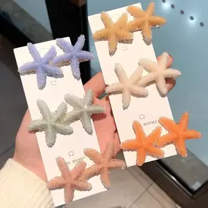 2024 Summer Hot Sales New design acetate baby cute sweet starfish resin hair clips women hairpins accessory
