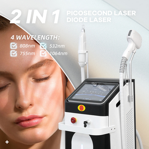 Depiladora facial 2 en 1, máquina de depilación láser de diodo 808 755 1064 con pantalla táctil vertical - Product Image 2