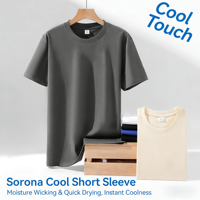 Nouveau T-shirt unisexe 2026 à manches courtes raglan en Sorona, col rond, tricoté, uni, décontracté, respirant, séchage rapide, polyester/coton, coupe classique