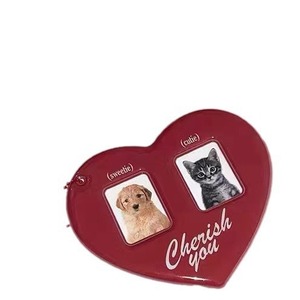 Porte-clés mousqueton Cœur Rouge style dessin animé, étui en plastique pour badge photo d'identité avec cordon, porte-clés en métal de qualité supérieure - Product Image 6