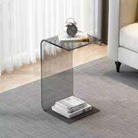 Mesa de Centro y Mueble de Exhibición para Sala de Estar, Modelo TUFEI TF-205T, Acrílico Transparente Naranja, Convertible y Moderno, Personalizado
