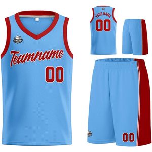 Camiseta de baloncesto personalizada, unisex, para adultos, con cuello en V, sublimada, que absorbe la humedad, con nombre del equipo 00 - Product Image 2