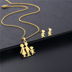 Ragazzo ragazza collana personalizzata orecchino personalizzato madre bambino bambino regalo di famiglia per le donne uomo gioielli in acciaio inossidabile - Product Image 2