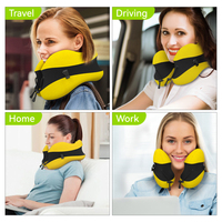 Oreiller de cou en mousse à mémoire de forme réglable en hauteur Support de tête portable Oreiller de voyage en forme de U doux pour avion