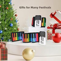 Wholesale 49-Key Portable 8 Tones 6 Educational Demo Digital Electric Roll up Keyboard Piano With Rechargeable Battery