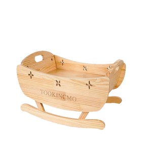 Tookingcmo Wooden Cat Rocking <b>Bed</b> Oval Shape Four Seasons Pet Cradle For Cats - Product Image 5