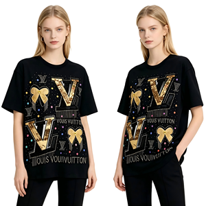 <span class=keywords><strong>T</strong></span>-shirts personnalisés en gros pour femmes, nouvelle collection é<span class=keywords><strong>t</strong></span>é, col rond, imprimé graphique, coton, coupe ample, décontractés - Product Image 1