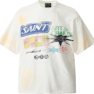 Camiseta de manga corta para hombre, estilo hip hop, oversize, de punto, transpirable, antiarrugas, estampada, lavada, 100% algodón, para verano - Product Image 5