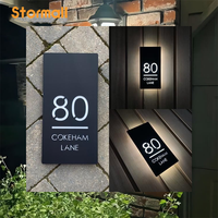Numéros de maison LED publicitaires en acier inoxydable rétroéclairés 3D modernes avec chiffres et lettres lumineux