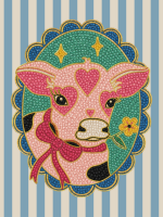 Peintures au diamant encadrées modernes peintes à la main en Europe et en Amérique, animaux roses magnifiques et brillants, 5D DIY