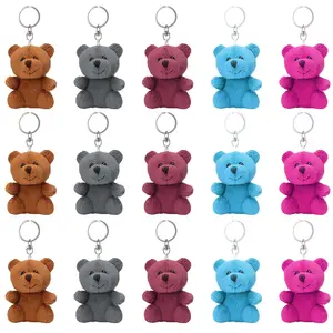 cute soft mini toy plush teddy bear keychain fashion small size stuffed soft miniature teddy bear