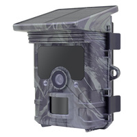 Caméra de chasse infrarouge solaire 112MP avec vision nocturne, détection 20m, camouflage extérieur pour surveillance de la faune