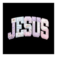 Patch brodé personnalisé effet Jésus, transfert DTF prêt à presser à chaud