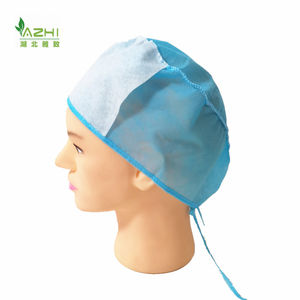Gorro Médico Desechable Absorbente de Sudor para Hospital, Gorro Quirúrgico de Polipropileno No Tejido de 25 g con Cinta Absorbente - Product Image 1
