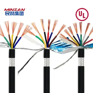 UL2464 kabel perisai kontrol sinyal kawat listrik tembaga 24AWG 26AWG 0.5mm 0.75mm 1.5mm 4mm 6mm 2/3/4/2.5 core 24AWG 26AWG dengan perisai