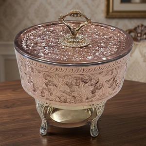 Calentador de Comida Tipo Buffet de Cobre Fundido Tradicional de Lujo para Suministros de Restaurantes y Bodas, Personalizable - Product Image 3
