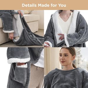Plaid chauffant électrique portable, réversible en flanelle et sherpa avec contrôleur numérique pour une chaleur douillette - Product Image 6