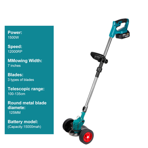 <span class=keywords><strong>Tagliaerba</strong></span> <span class=keywords><strong>Elettrico</strong></span> a Batteria 21V, 1500W Senza Spazzole, Larghezza di Taglio 30cm, Decespugliatore a Batteria per Giardino - Product Image 3