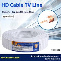 Cable coaxial de cobre Sywv75-5 de alta definición para TV por cable, señal de circuito cerrado para decodificador y mejoras del hogar