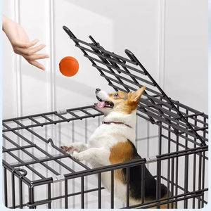 <span class=keywords><strong>Cage</strong></span> pliable classique en fil d'acier pour chats et chiens - Utilisation intérieure/extérieure toutes saisons pour le sauvetage des animaux, personnalisable, emballée en boîte - Product Image 1
