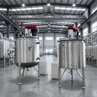 Cuve de mélange en acier inoxydable monocouche avec agitateur à ancre et à pales, pompe, moteur et chauffage électrique pour la cuisson et le mélange du chocolat
