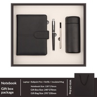 Set Hadiah Promosi Bisnis: Notebook Kulit Grosir dengan Pulpen Logam Isi Ulang dan Mug Vakum Terisolasi