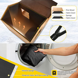 Bahçe için Verandalı Ahşap Köpek Kulübesi, Kabin Tarzı, Hava Koşullarına Dayanıklı, ABD'ye Ücretsiz Kargo - Product Image 4