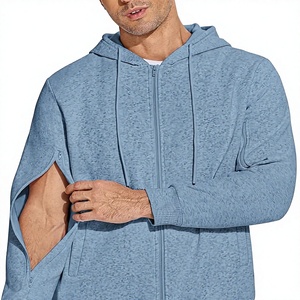 Hooded Zipper <b>Thin</b> Solid Autumn 100% Polyester Unisex Knitted Anti-shrink Pullover <b>Hoodie</b> Gentle Comfortable Breathable - Product Image 1