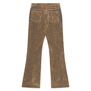 بنطلون أرم مخصص بتصميم عتيق مطرز وواسع الساق من القطيفة المنسوجة القابلة للتنفس - Product Image 4