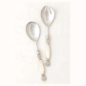 Ensemble de service de bar à salade royale Ensemble de service à salade en acier inoxydable avec couverts au design fin Poignée pointue - Product Image 3