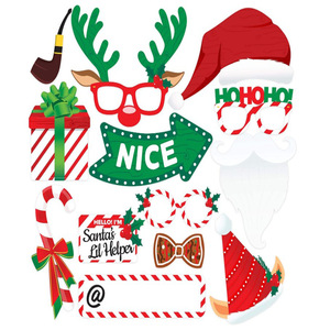 38 PCS Fiesta de <span class=keywords><strong>Navidad</strong></span> Photo Booth Props Kit Papel Sombrero de <span class=keywords><strong>Navidad</strong></span> fotografía divertida - Product Image 5
