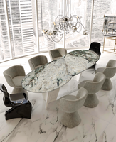 Pierre Fantaisie Moderne du Brésil, Pierre Naturelle de Luxe, Quartzite Bleu Paon Translucide, Grande Dalle pour Décoration Intérieure, Comptoir de Cuisine, Table