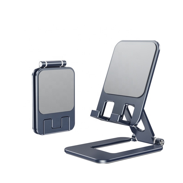 Boneruy T2 360 Rotation Portable Folding Tablet Phone Holder Adjustable Aluminum Metal Support Kickstand Stand for Mobile Phone