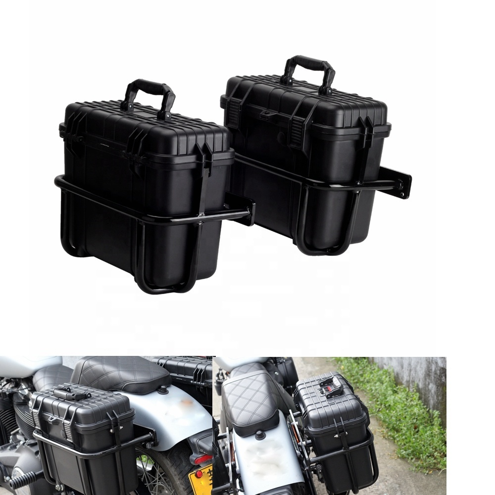 Motorcycle Side Tool Pouch Saddle Bag Box Rack for Harley M8