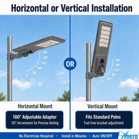 Lampadaire Solaire Tout-en-un de Qualité Commerciale 100W 120W 150W avec Contrôle Intelligent et Minuterie, Batterie au Lithium Étanche pour Allées Extérieures