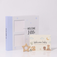Impression personnalisée Design moderne Bienvenue Petit la Première Année Journal Bébé Livre de mémoire avec deux fenêtres de photo