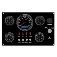 Tableau de bord multifonctionnel noir 5 jauges pour moteur diesel, idéal pour bateaux et yachts