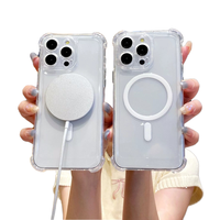Estuche de carga inalámbrica transparente anticaída de TPU para iPhone 16 11 Pro Max Protección integral Estuche para teléfono móvil de cuatro esquinas