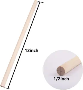 Madeira passador inacabada 1x36 polegadas madeira inacabada Sticks