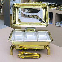 Ensemble chauffe-plats 9L en acier inoxydable détachable pour buffet d'hôtel, restaurant, fête et traiteur.