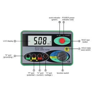 Testeur de résistance au sol DUOYI DY4100 0-2000 Ohm Mégohmmètre Mètre de résistance de surface avec IP55 Précision de 2% - Product Image 6