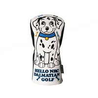 Conductor Dairway cubierta de cabeza de madera híbrido Ut perro manchado Animal personalizado barril bordado Golf cabeza cubierta
